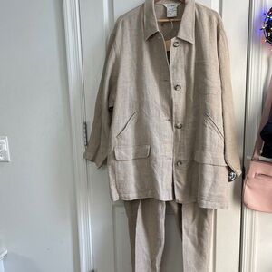 LL Bean Linen Pants Suit Set